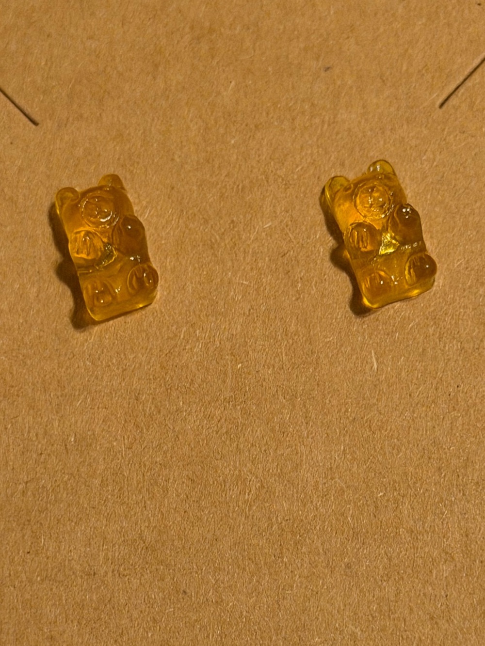 New Yellow Gummy Bear Stud Earrings